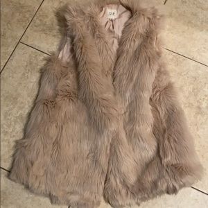 Pink fur vest